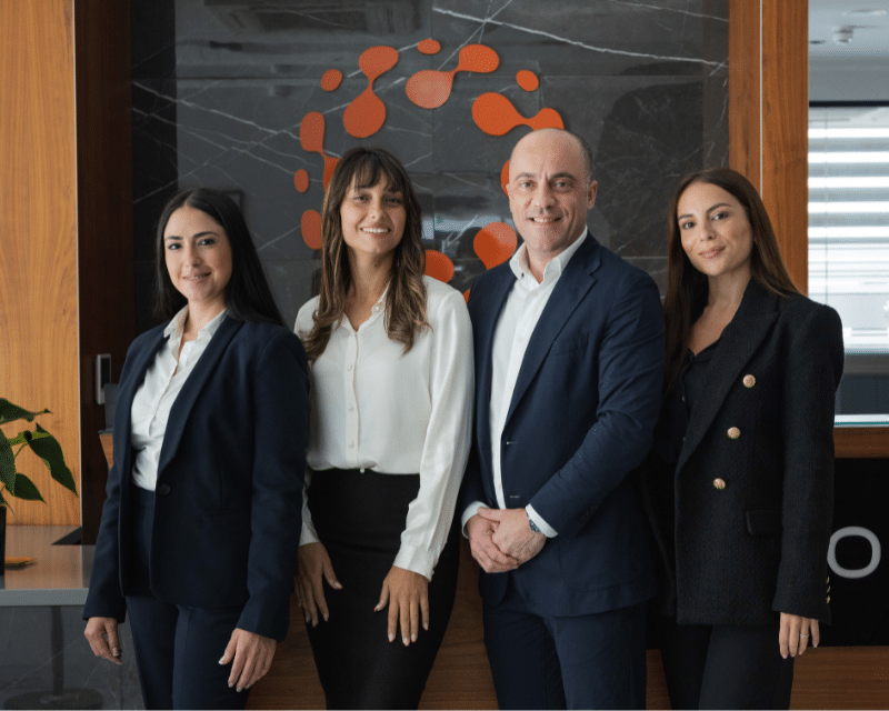 A2CO's Corporate Team including Partner Oliver Zammit, Francesca Micallef, Jeanette Micallef and Sally Belhaj