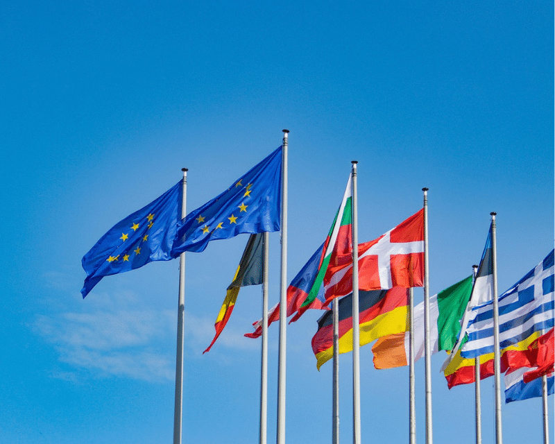 EU member country flags representing A2CO’s international service reach.